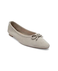 Forever and Always Shoes Women's Umiel Leather Bow Ballet Flat