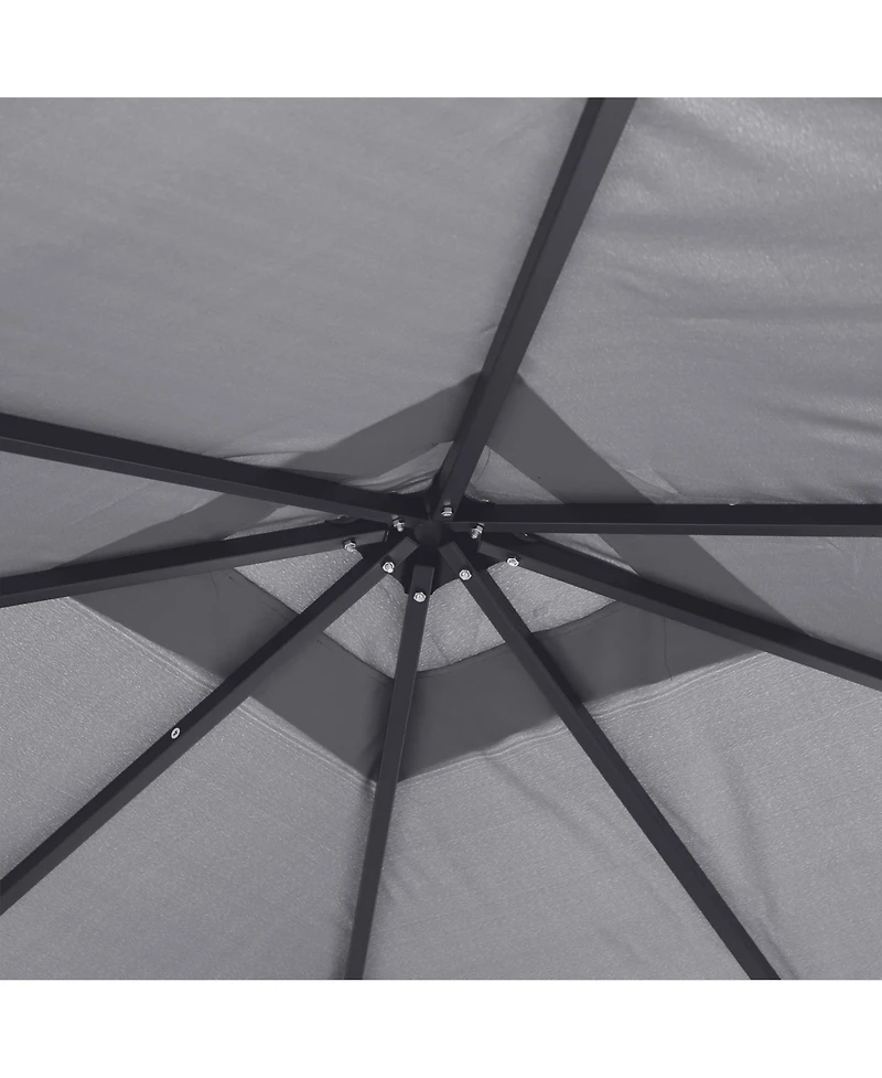 Outsunny Patio Gazebo 10' x 10' Outdoor Soft Top Canopy Tent with Zippered Mesh Sidewalls, Privacy Curtains, Netting Black