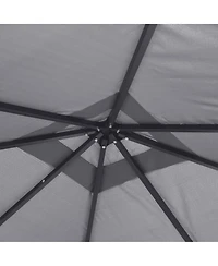 Outsunny Patio Gazebo 10' x 10' Outdoor Soft Top Canopy Tent with Zippered Mesh Sidewalls, Privacy Curtains, Netting Black