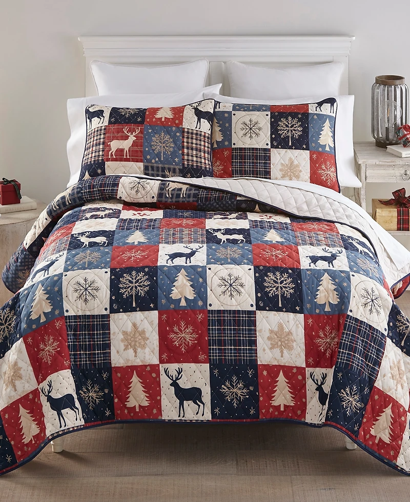 Your Lifestyle Noel Patch 2-Piece Quilt Set, Twin