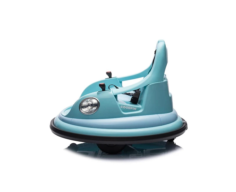 Yobtop 12V Kids Ride On Bumper Car with Remote Control, Led Lights & 360-Degree Spin, Ages 1.5+