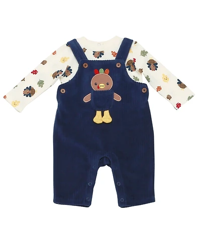 Rashti & Baby Boys' Turkey Print Top and Overall, 2-Piece Set