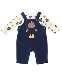 Rashti & Baby Boys' Turkey Print Top and Overall, 2-Piece Set