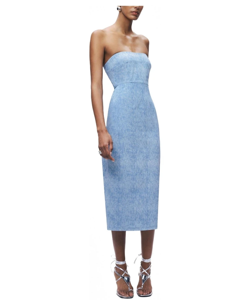 Nocturne Women's Denim Strapless Midi Dress
