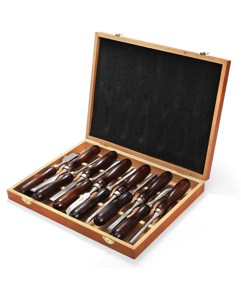 Xdovet Wood Chisel Set Woodworking Carving Tools Wooden Box Cr-v Steel Gouge Turning Craftsman
