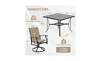 Erommy 4 - Person Patio Dining Set with Square Table