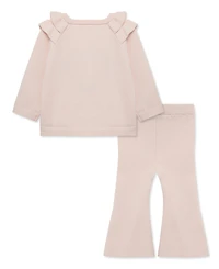 Little Me Baby Girls' Heart Embroidered Sweater and Flare Pants, 2-Piece Set