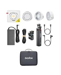 Godox ML100R Rgb Bluetooth Led Video Light Kit with Ac Power & BG02 Battery Grip