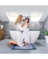 Slickblue 30x20 Inch Microfiber Bathroom Rug with Non Slip Quick Dry Backing