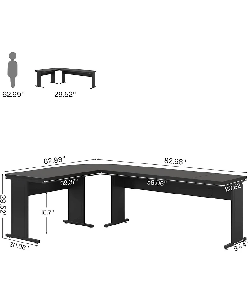 Tribesigns 83" L-Shaped Executive Desk