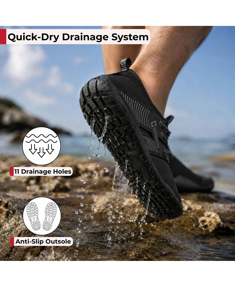Alpine Swiss Men's Quick-Dry Water Shoes Non-Slip Lightweight Beach Barefoot Sneakers