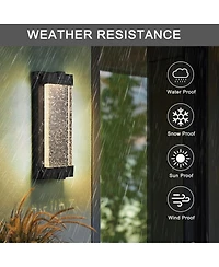Asagikoiai 19" Modern Led Outdoor Wall Light, Bubble Crystal Waterproof Sconce