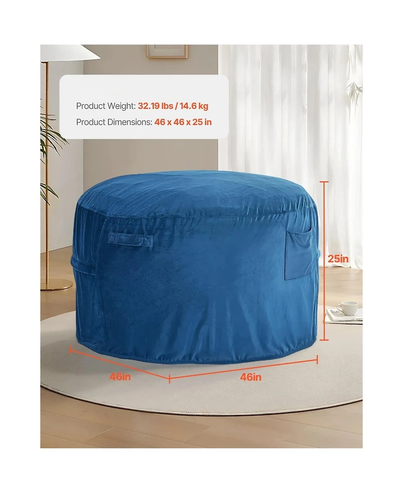 Slickblue Large Round Bean Bag Chair for Living Room and Bedroom