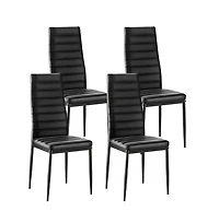 Slickblue Set of 4 Modern Dining Chairs with Thick Cushions and Metal Legs