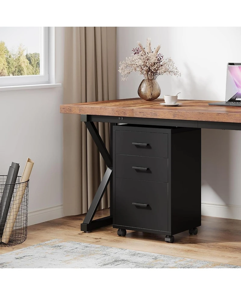 Tribesigns 3-Drawer Mobile File Cabinet with Casters
