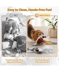 Nocciola 5 Pack Natures Call Crinkle Dog Toys, No Stuffing Plush Baby Animals with Squeaker, Tug and Fetch Toy for All Breeds and Puppies