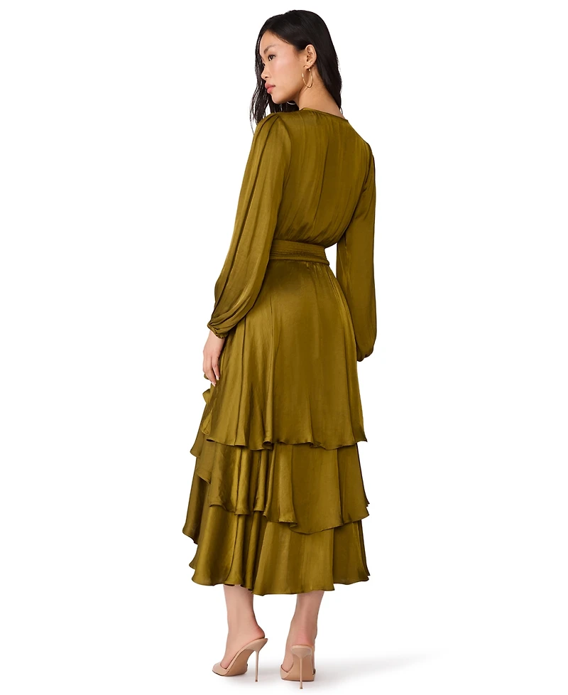 Steve Madden Women's Bei Smocked-Waist Tiered High-Low Dress