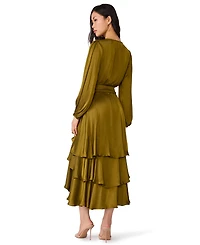 Steve Madden Women's Bei Smocked-Waist Tiered High-Low Dress