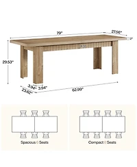 Tribesigns 79 Inch Wood Dining Table for 6-8 People, Extra Long Kitchen