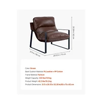 Slickblue Modern Accent Chair with Pu Leather and Sturdy Metal Frame