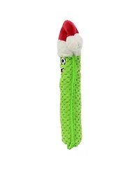 Tuffy Funny Food Holiday Pickle with Santa Hat 2 Pack, Durable Plush Squeaky Dog Toy