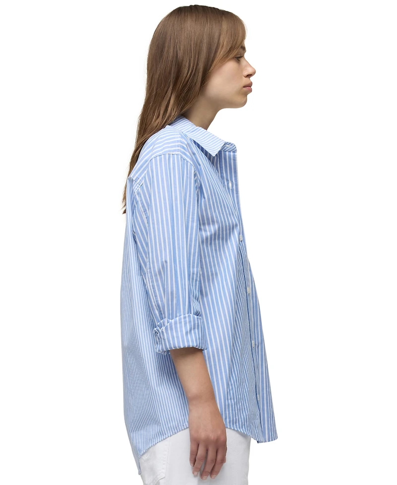 Hudson Jeans Women's Oversized Striped Long-Sleeve Button-Down Shirt