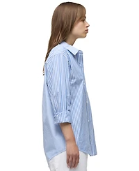 Hudson Jeans Women's Oversized Striped Long-Sleeve Button-Down Shirt