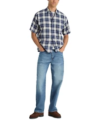 Nautica Men's Cotton Plaid Short-Sleeve Shirt