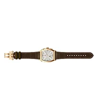 Invicta S.Coifman SC0090 Men's Chronograph Silver Dial Leather Strap Watch 45mm