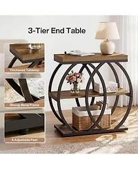 Tribesigns 3-Tier Narrow End Table with Metal Frame