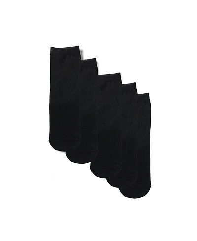 Stems Women's Ribbed Cotton-Blend Ankle Socks, 5-Pack
