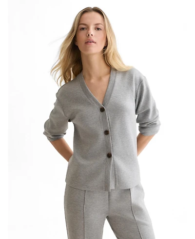 Scotch & Soda Women's V-Neck Button-Down Modal-Polyester Blend Cardigan