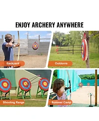 Sevorley Traditional Straw Archery Target, 20-Inch 3-Layer Round Target with Carry Rope