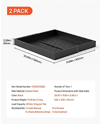 Sugift 2-Pack Pull Out Cabinet Organizer Expandable 12.2in-18.9in Width 20.47in Deep Sliding Drawers