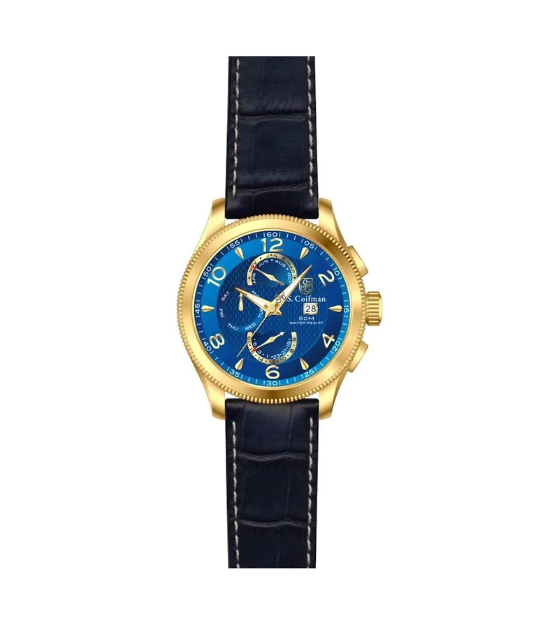 Invicta S.Coifman Men's Heritage Chronograph Dial Leather Strap Watch