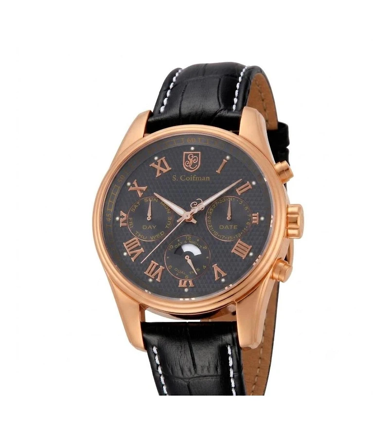 Invicta S.Coifman Men's Heritage Chronograph Dial Leather Strap Watch