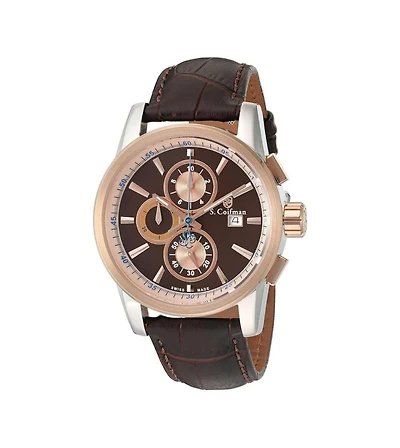 Invicta S.Coifman Men's Heritage Chronograph Dial Leather Strap Watch