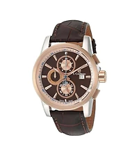 Invicta S.Coifman Men's Heritage Chronograph Dial Leather Strap Watch