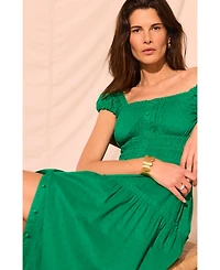 Mint Velvet Women's Cotton Scoop Neck Midi Dress