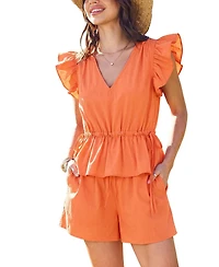 Cupshe Women's V-Neck Peplum Top Short Set