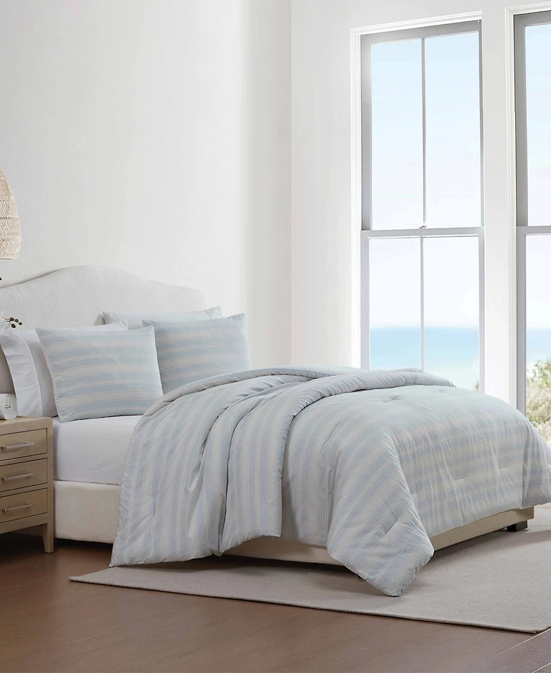 Palm Aire Bay Textured Stripe 3-Piece Comforter Set