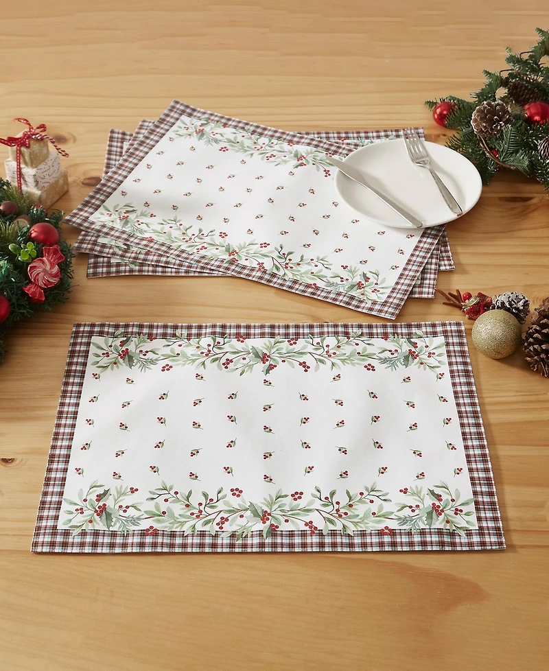 Avanti Holly Plaid Placemats, Set of 4