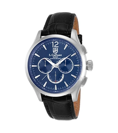 Invicta S.Coifman Men's Chronograph Dial Leather Strap Watch