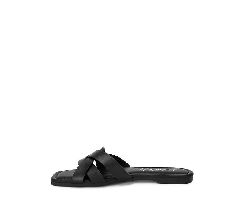 London Rag Women's Dickery Knotted Straps Detail Slip Ons