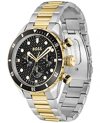 Hugo Boss Men's Boss Chronomatix Quartz Chrono Stainless Steel Watch & Ionic Plated Thin Gold Steel Watch 44mm