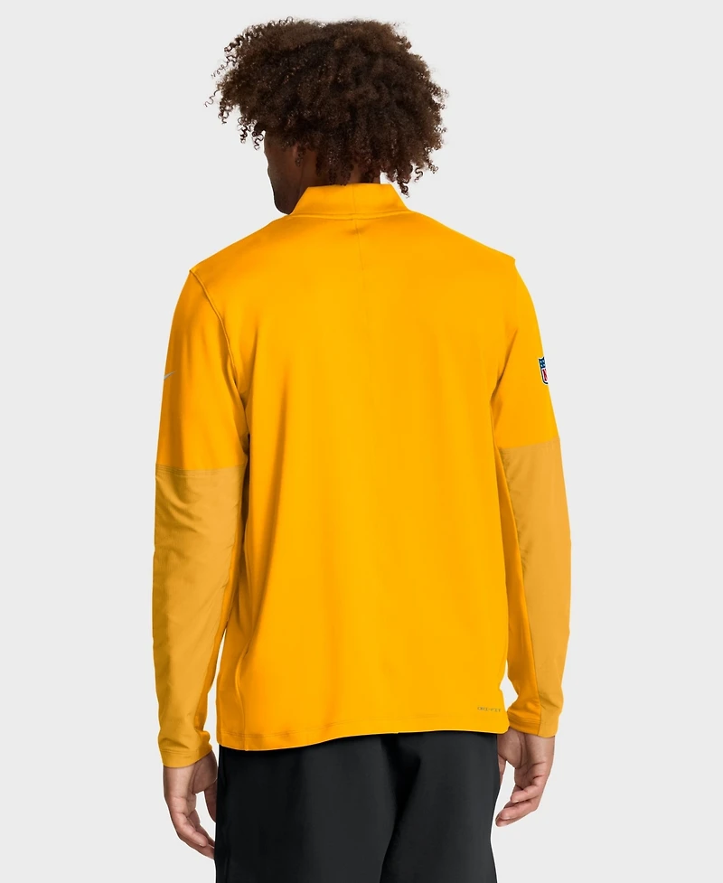 Nike Men's Gold Pittsburgh Steelers Sideline Dri-fit Half-Zip Pullover Sweatshirt