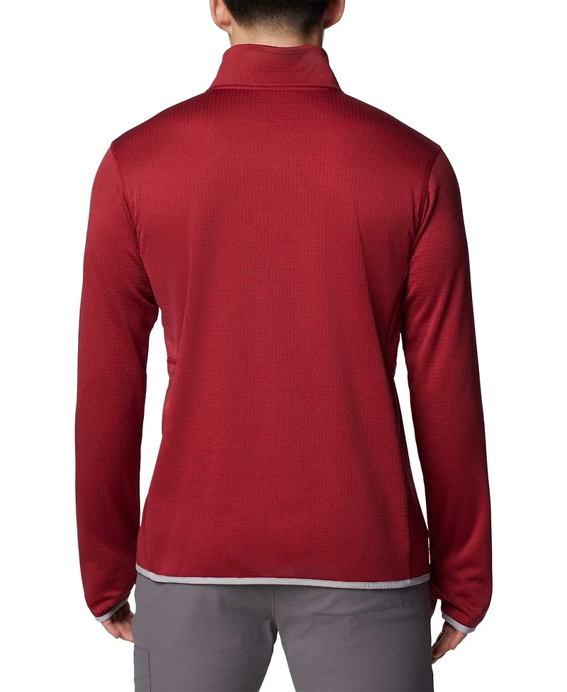 Men's Columbia Crimson Alabama Tide Park View Grid Fleece Omni-Wick Half-zip Jacket
