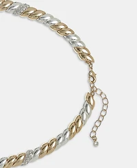 On 34th Crystal Stone Two-Tone Necklace, 16" + 2" extender, Macy's Exclusive