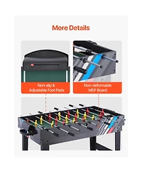 Sevorley 4-in-1 Combo Game Table, 48" Air Hockey, Pool, Foosball, Table Tennis