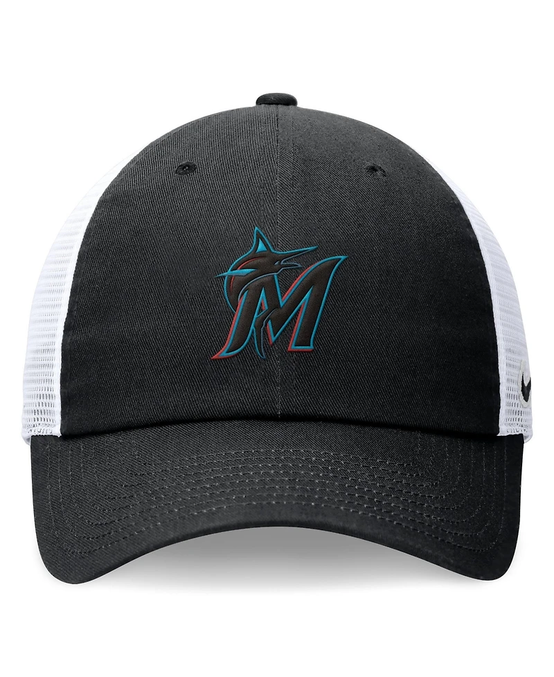 Nike Men's Black Miami Marlins Club Trucker Adjustable Hat